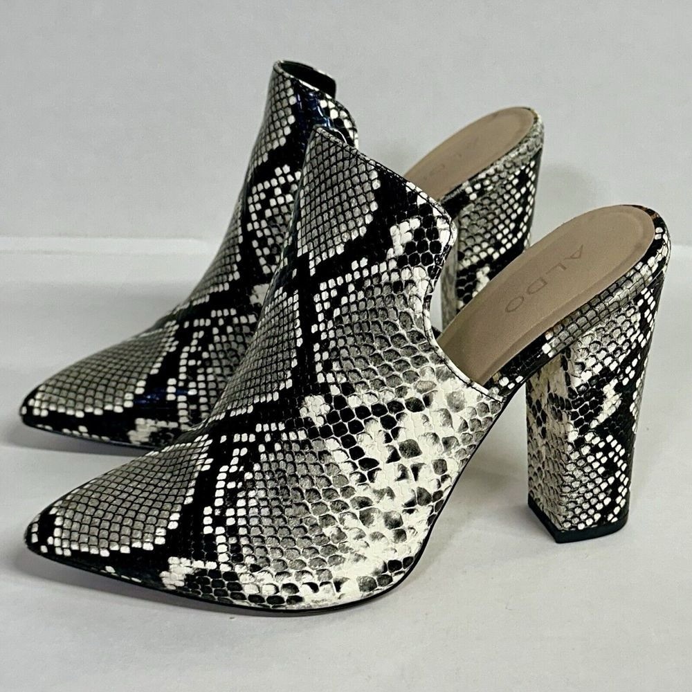 ALDO Black and White Snake Print Women's Heels 9M